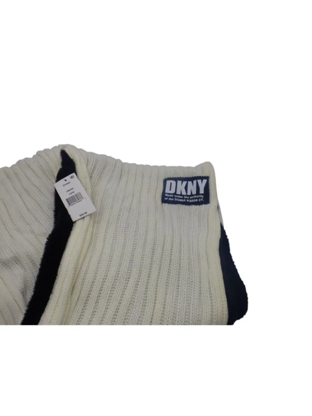 KNY Fleece-Lined Knit Infinity Scarf, Cream